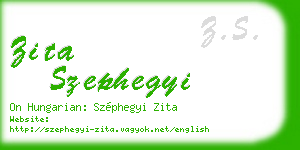 zita szephegyi business card
